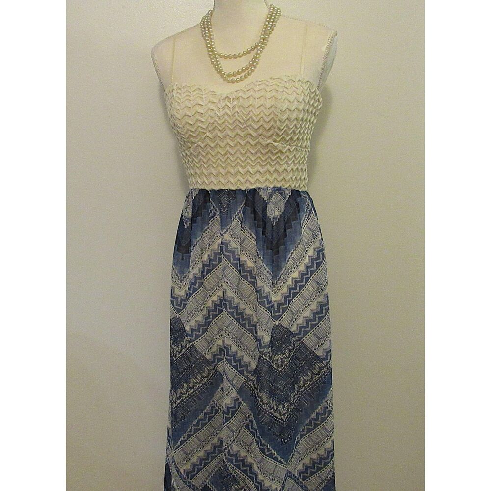 Vintage-Inspired Trixxi Chevron Maxi Dress